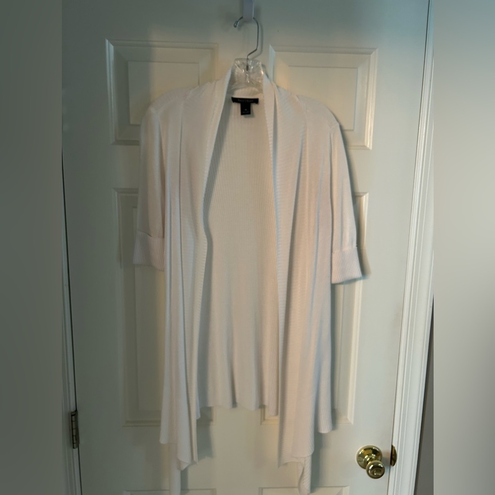 White summer short sleeve light sweater